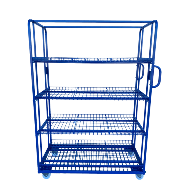 Chariot en filet de préparation de commandes 130x65x190cm e-commerce