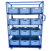 Chariot en filet de préparation de commandes 130x65x190cm e-commerce