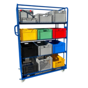 Chariot en filet de préparation de commandes 130x65x190cm e-commerce