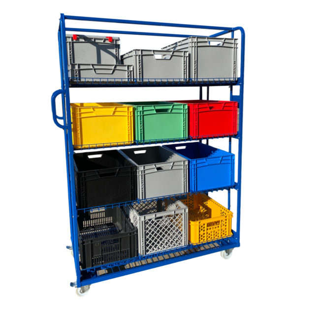 Chariot en filet de préparation de commandes 130x65x190cm e-commerce