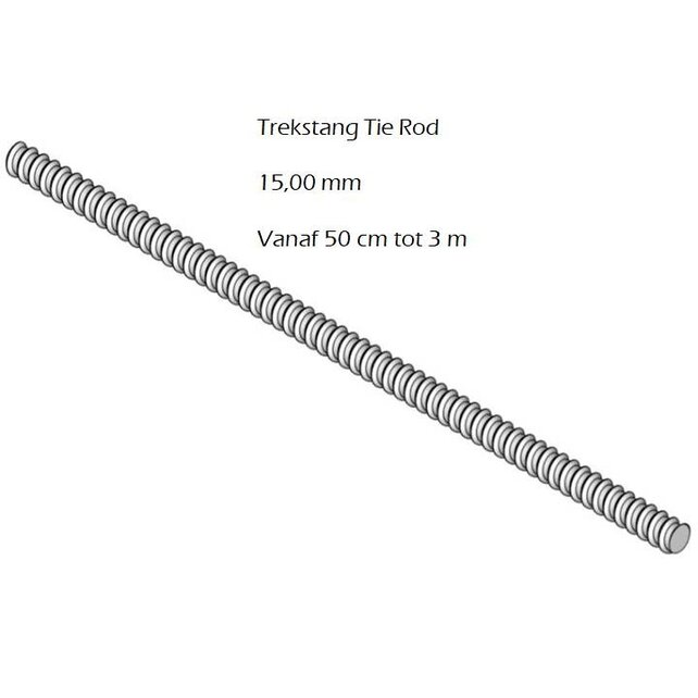 Trekstang Centerpen 15 mm L 0.75m Bekisting Accessoire