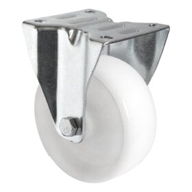 Roue fixe 100mm 100kg nylon polypropylène blanc