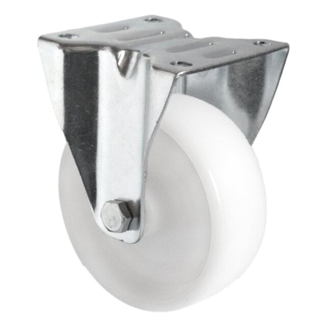 Roue fixe polypropylène blanc 100 mm diamètre 100 kg capacité de charge