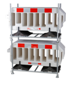 Barrière 2000 x 1000 mm Blanc - 15 pieces + support de transport