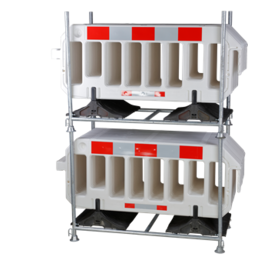 Barrière 2000 x 1000 mm Blanc - 15 pieces + support de transport