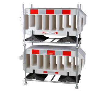 Barrier Fences 2000 x 1000 mm White - 15 pcs + transportation rack