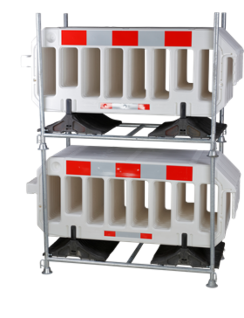 Barrière 2000 x 1000 mm Blanc - 15 pieces + support de transport
