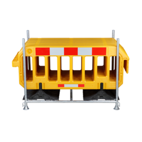 Barrier Fences 2000 x 1000 mm Yellow- 15 pcs + transportation rack