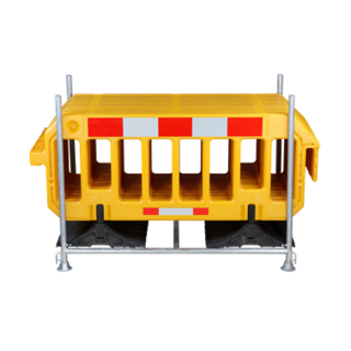 Barrière 2000 x 1000 mm Jaune - 15 pieces + support de transport