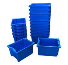 Bac de rangement  Empilable Plastique 40x30x22cm Bleu Emboîtable