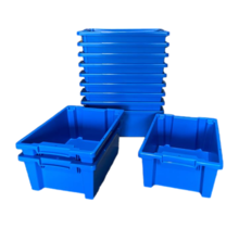Plastic Stapelkratten 60x40x22cm Blauw Nestbaar