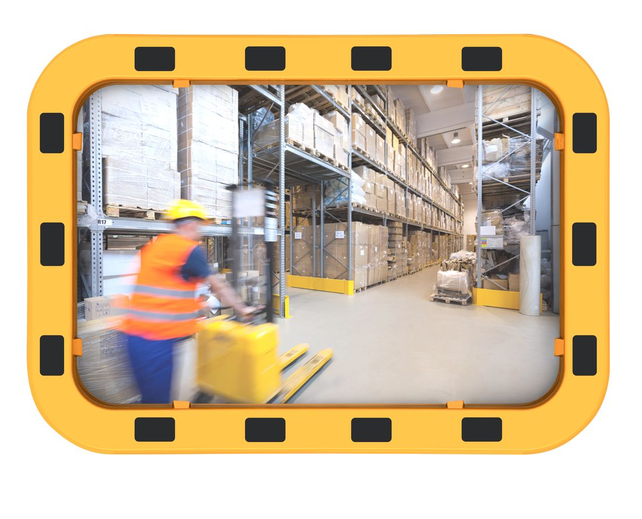 EUvex Industrial Mirror Round/Rectangle Pro black/yellow frame