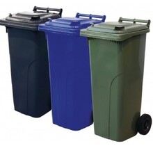 Plastic Rollcontainers Dustbins Minicontainer on Wheels 140L Black