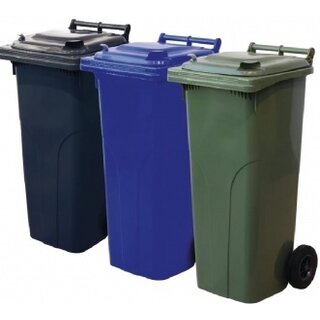 Plastic Rollcontainers Dustbins Minicontainer on Wheels 140L Black