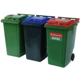 Mini-conteneur Bacs déchets en plastique 2 roues Bleu 360L