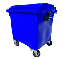 4 wheeled collection waste bin 660L Blue