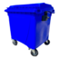 SalesBridges 4 wheeled collection waste bin 770L Blue