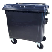 Conteneur de déchets poubelle 1100L Noir