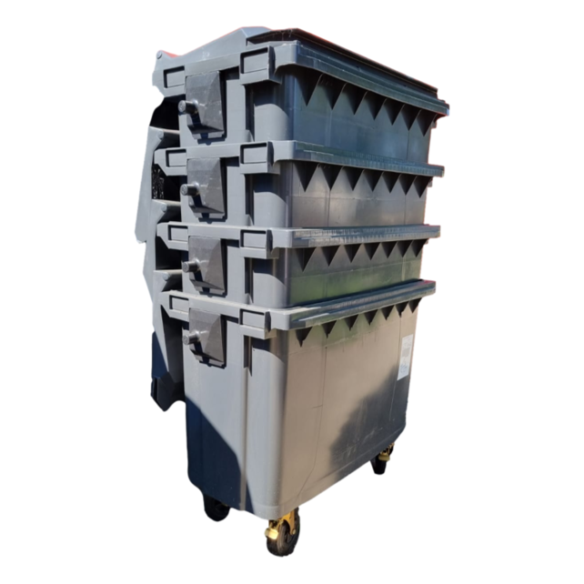 Conteneur de déchets poubelle 1100L Noir