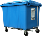 4 wheeled collection waste bin 1700LBlue H.D.P.E.