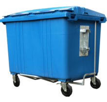 4 wheeled collection waste bin 1700LBlue H.D.P.E.