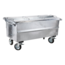 SalesBridges Steel waste container 500L galvanized on wheels with cover