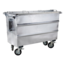 SalesBridges Steel waste container 750L galvanized on wheels with cover