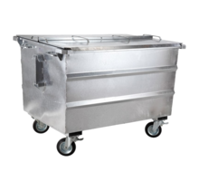 Afvalcontainer  1300L staal rolcontainer geesink opname