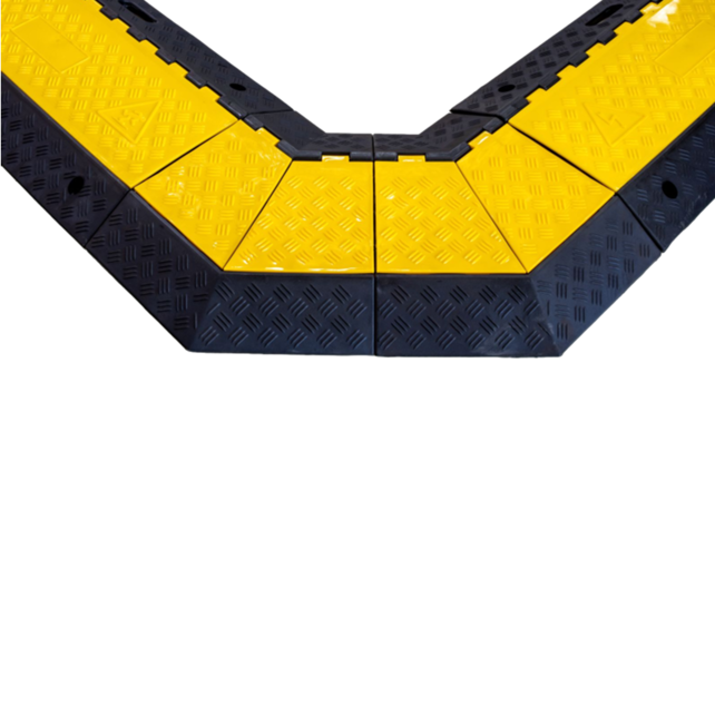 Pont à câbles avec couvercle 3 tunnels Ø 50 mm protection de câble angle de 45°