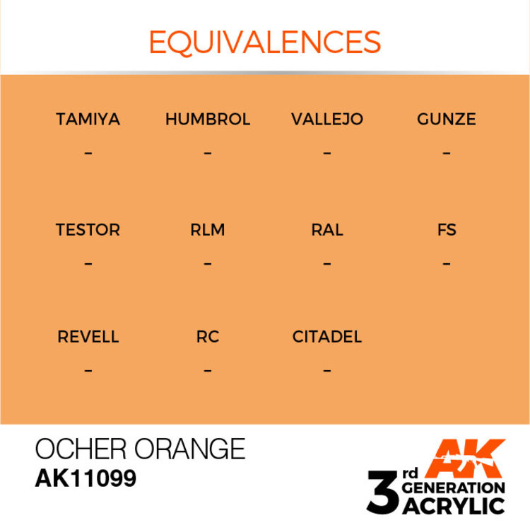 AK Interactive AK Interactive - 3rd Generation Acrylic: Ocher Orange