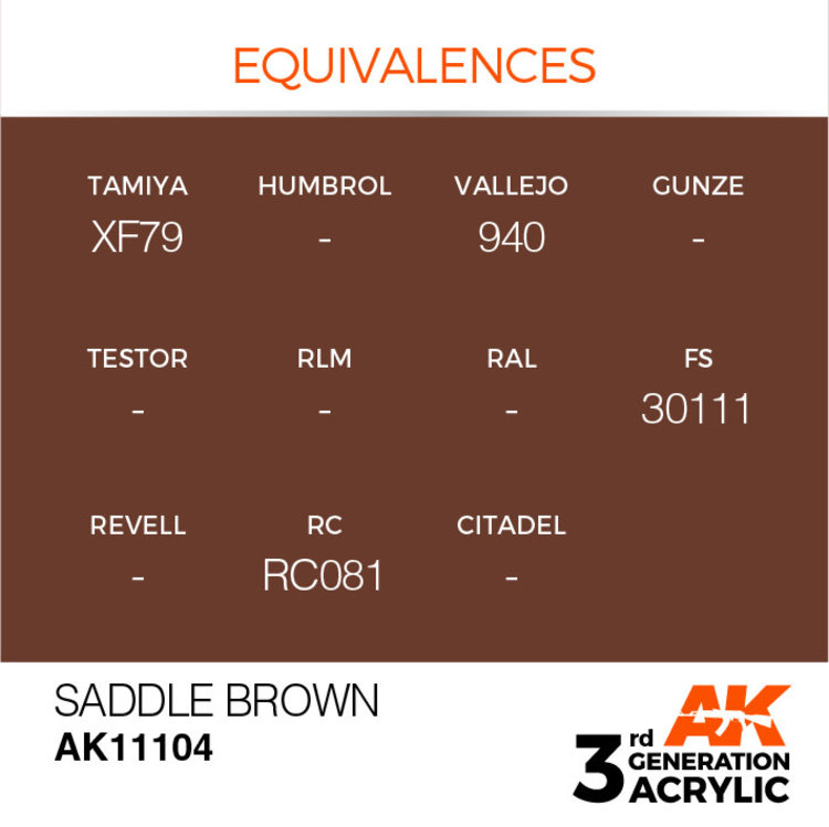 AK Interactive AK Interactive - 3rd Generation Acrylic: Saddle Brown