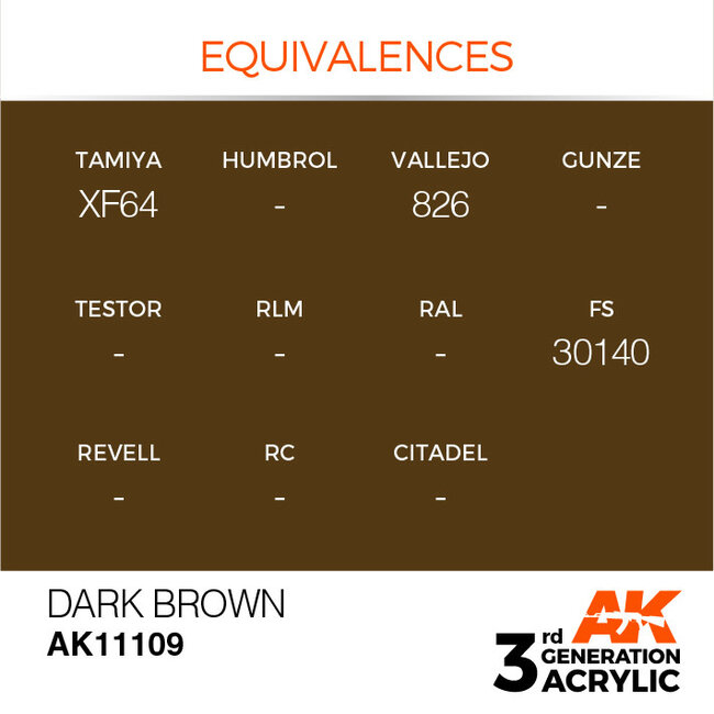 AK Interactive AK Interactive - 3rd Generation Acrylic: Dark Brown