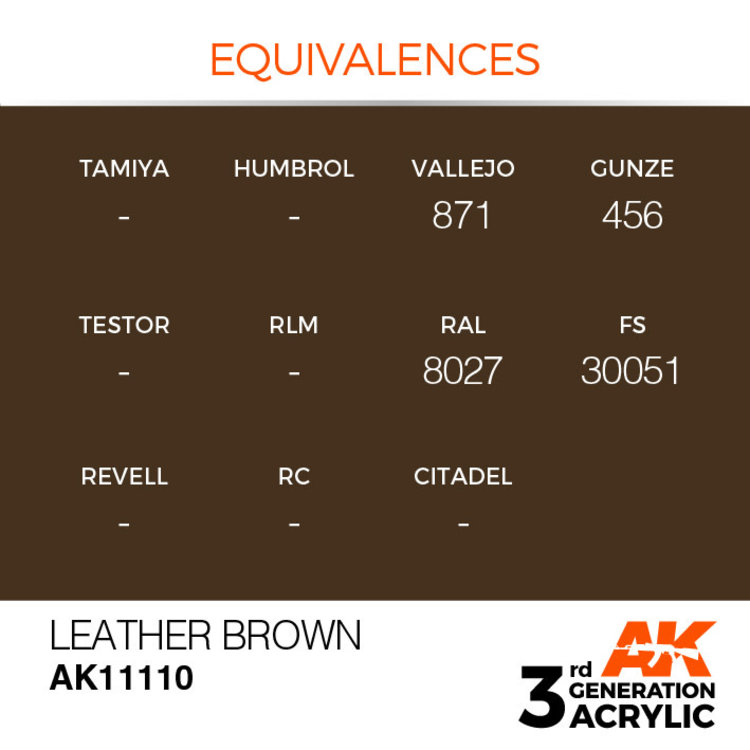 AK Interactive AK Interactive - 3rd Generation Acrylic: Leather Brown