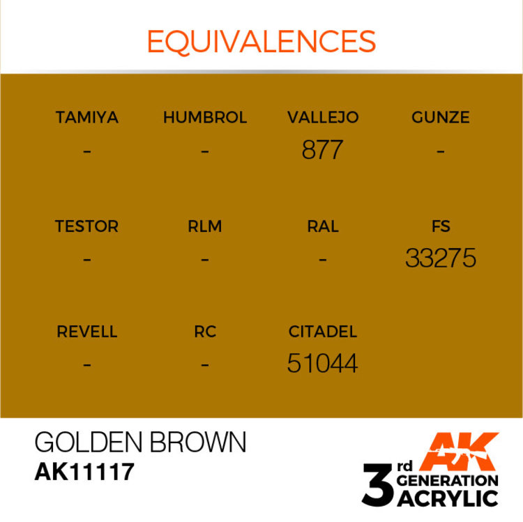 AK Interactive AK Interactive - 3rd Generation Acrylic: Golden Brown