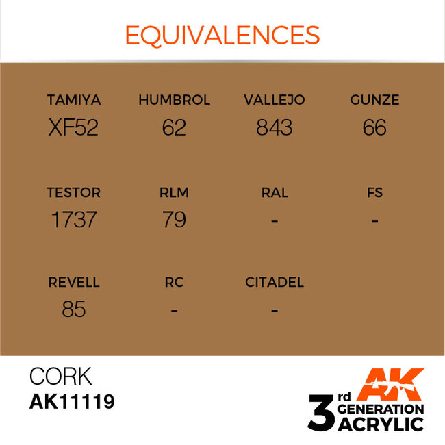 AK Interactive AK Interactive - 3rd Generation Acrylic: Cork