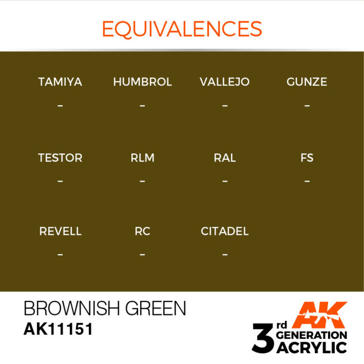 AK Interactive AK Interactive - 3rd Generation Acrylic: Brownish Green