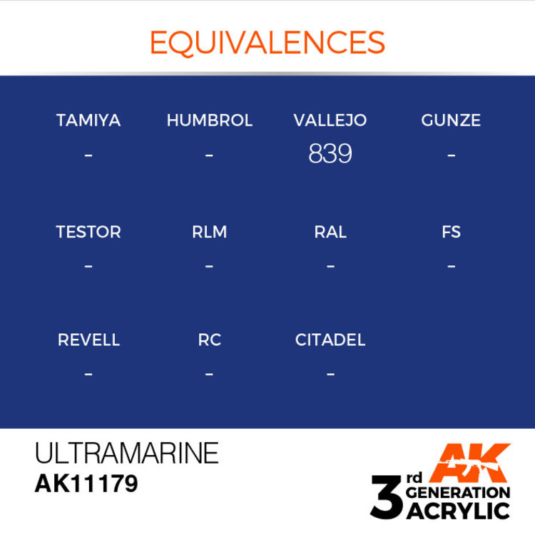 AK Interactive AK Interactive - 3rd Generation Acrylic: Ultramarine