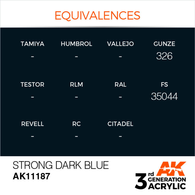 AK Interactive AK Interactive - 3rd Generation Acrylic: Strong Dark Blue