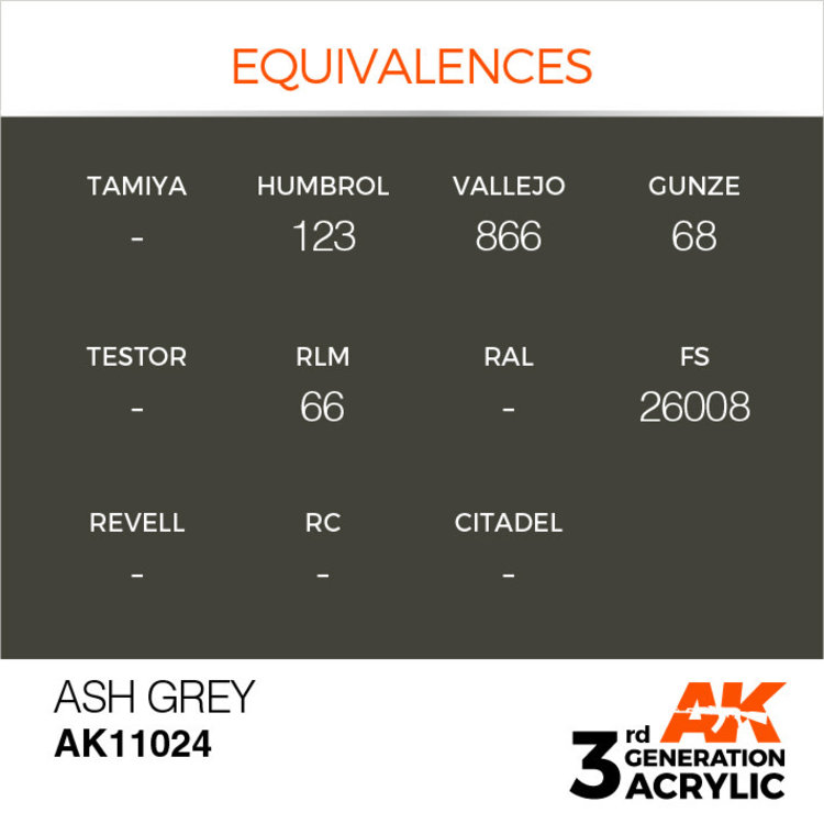 AK Interactive AK Interactive - 3rd Generation Acrylic: Ash Grey