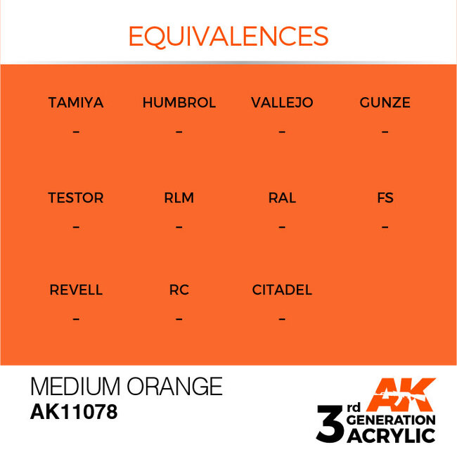 AK Interactive AK Interactive - 3rd Generation Acrylic: Medium Orange