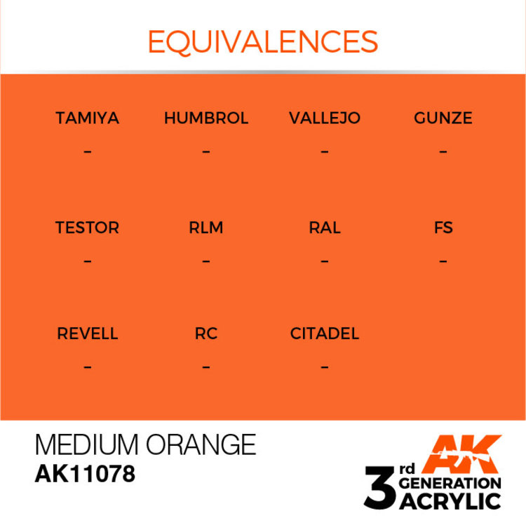 AK Interactive AK Interactive - 3rd Generation Acrylic: Medium Orange