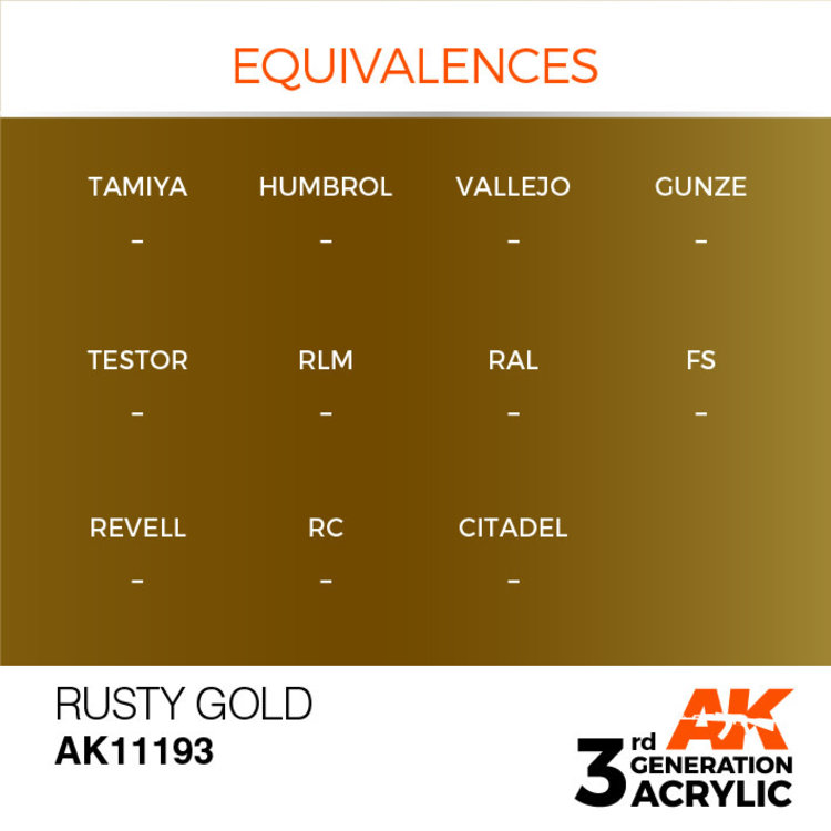AK Interactive AK Interactive - 3rd Generation Acrylic: Rusty Gold