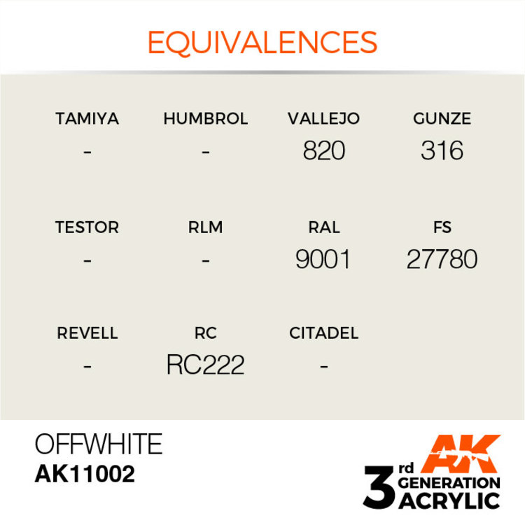 AK Interactive AK Interactive - 3rd Generation Acrylic: Offwhite