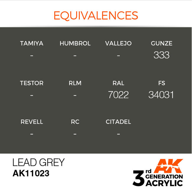 AK Interactive AK Interactive - 3rd Generation Acrylic: Lead Grey