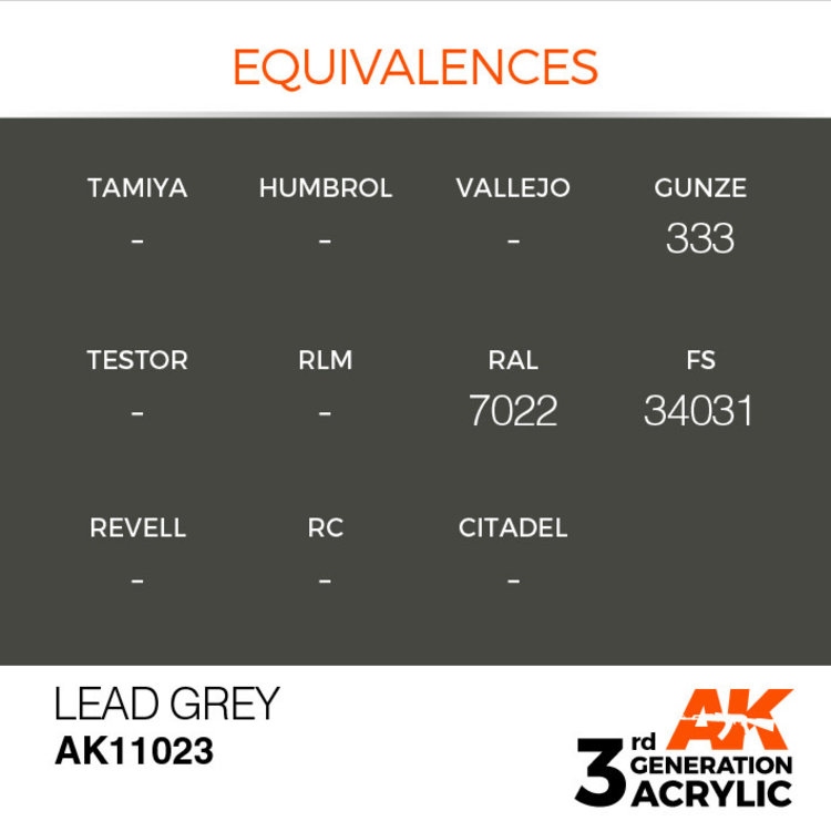 AK Interactive AK Interactive - 3rd Generation Acrylic: Lead Grey