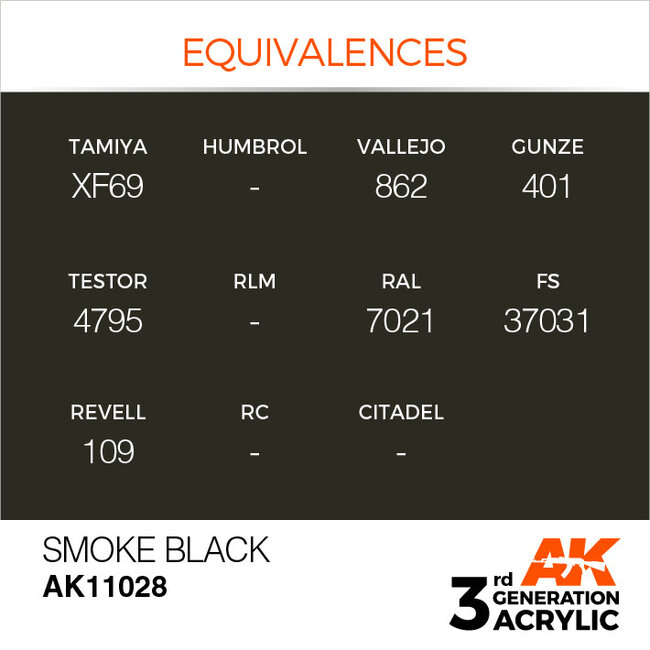 AK Interactive AK Interactive - 3rd Generation Acrylic: Smoke Black