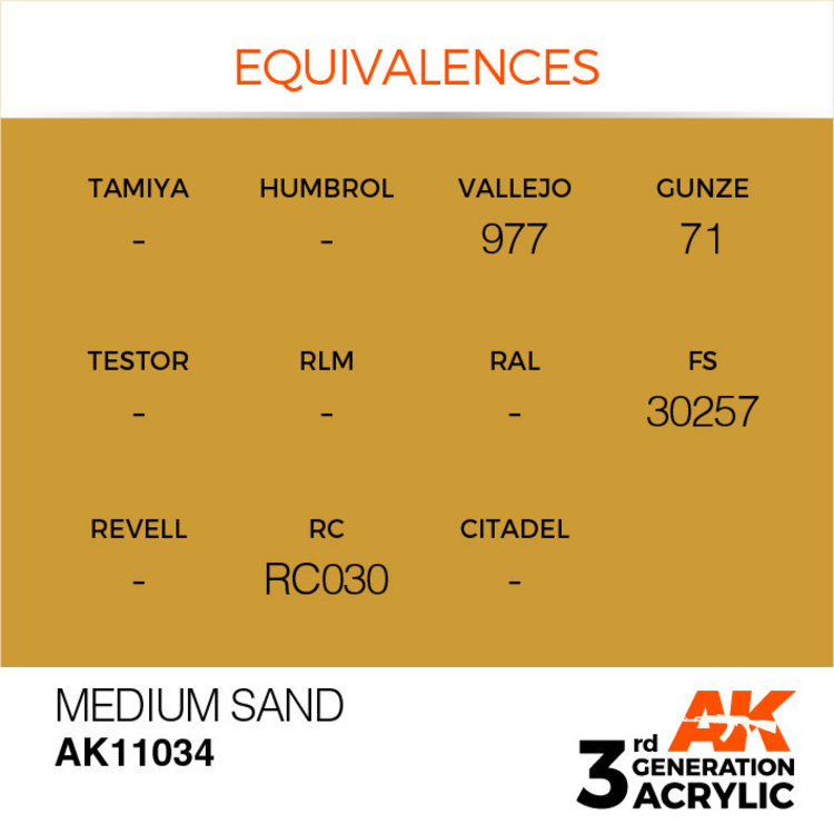 AK Interactive AK Interactive - 3rd Generation Acrylic: Medium Sand