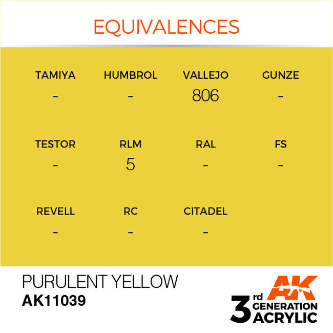 AK Interactive AK Interactive - 3rd Generation Acrylic: Purulent Yellow