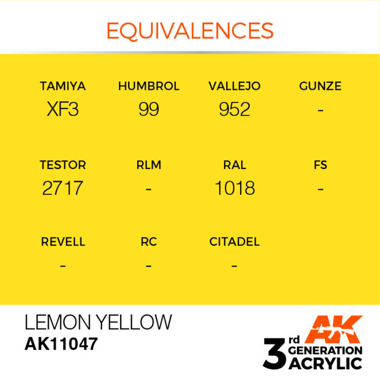 AK Interactive AK Interactive - 3rd Generation Acrylic: Lemon Yellow