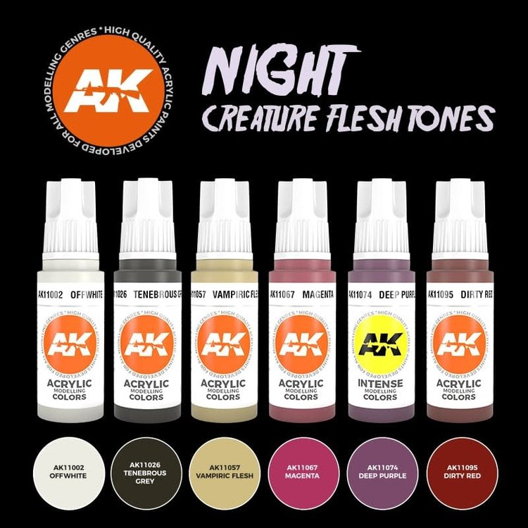 AK Interactive AK Interactive - 3rd Generation Acrylic: Night Creatures Flesh Tone Set